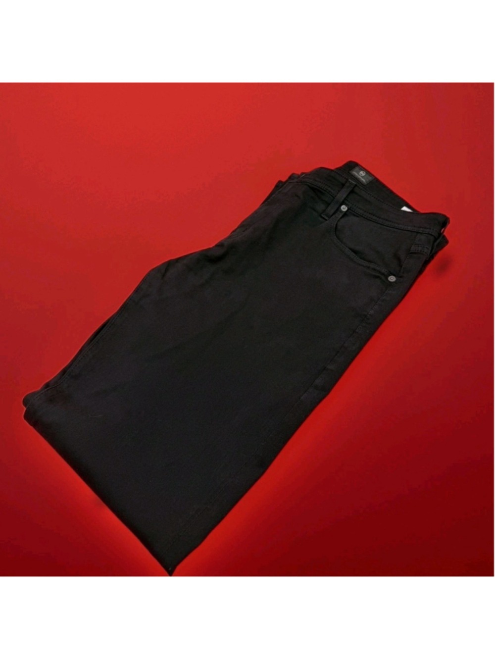 AG Adriano Goldschmied The Everett Slim Straight Sueded Sateen Black 36 x 32‎
